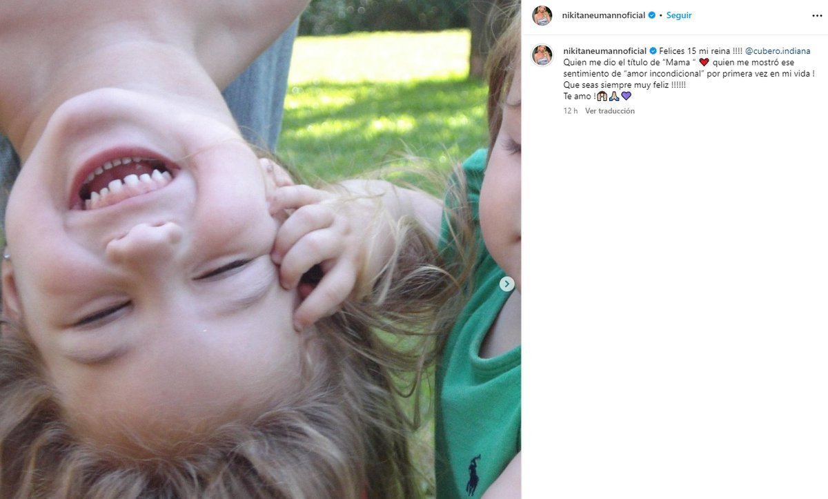 Redes: el mensaje de Nicole Neumann para su hija Indiana.