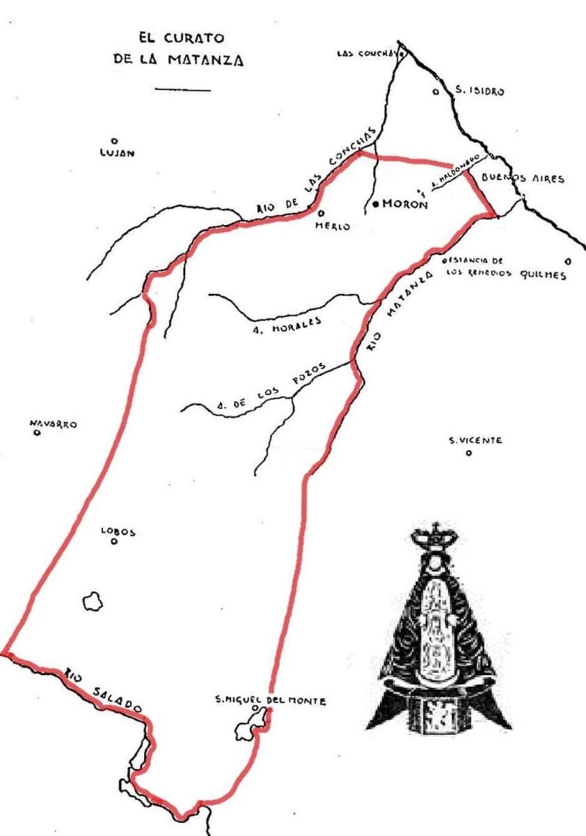 El primer mata del Curato de La Matanza, cuya primera parroquia fue la de Mor&oacute;n.