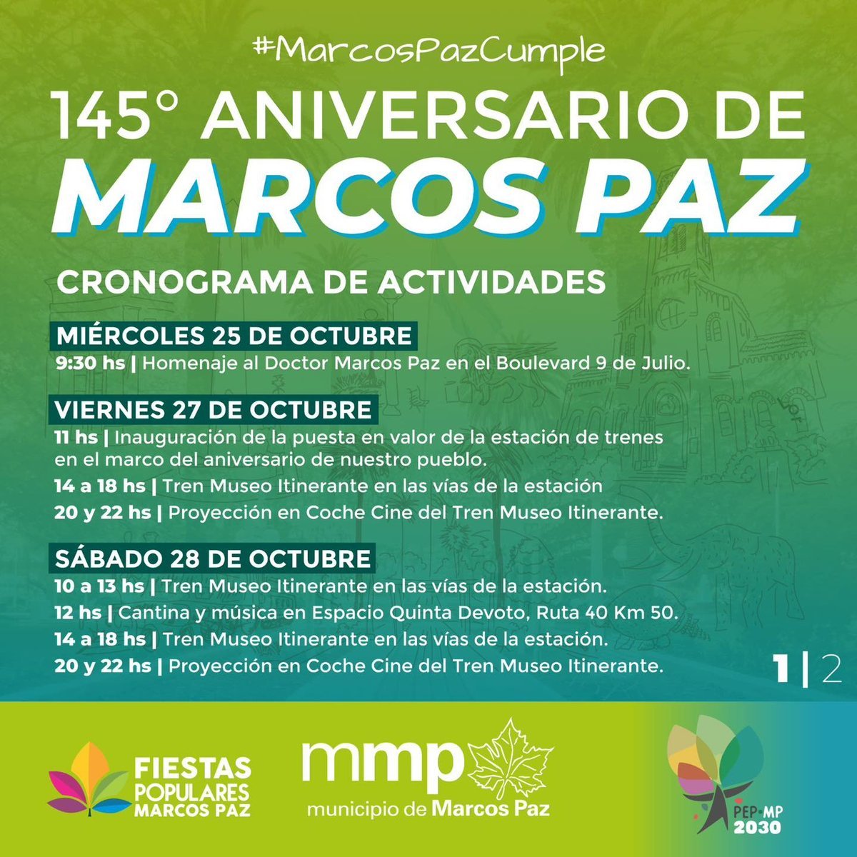 Marcos Paz festeja su cumplea&ntilde;os N&deg;145 con varias propuestas.