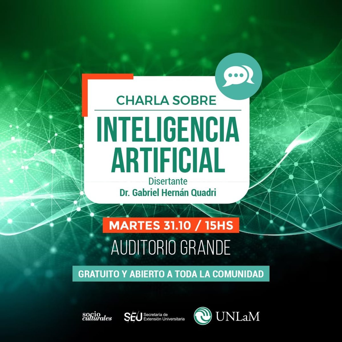 La UNLaM dar&aacute; una charla de inteligencia artificial gratuita.
