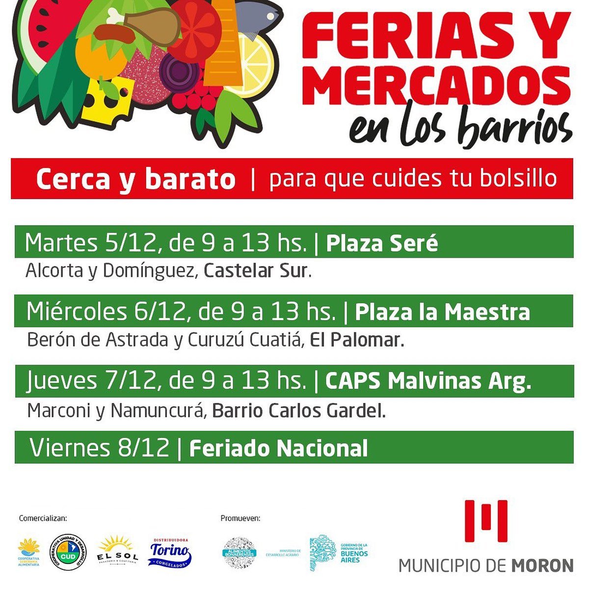 Mor&oacute;n: cronograma de los Mercados Bonaerenses