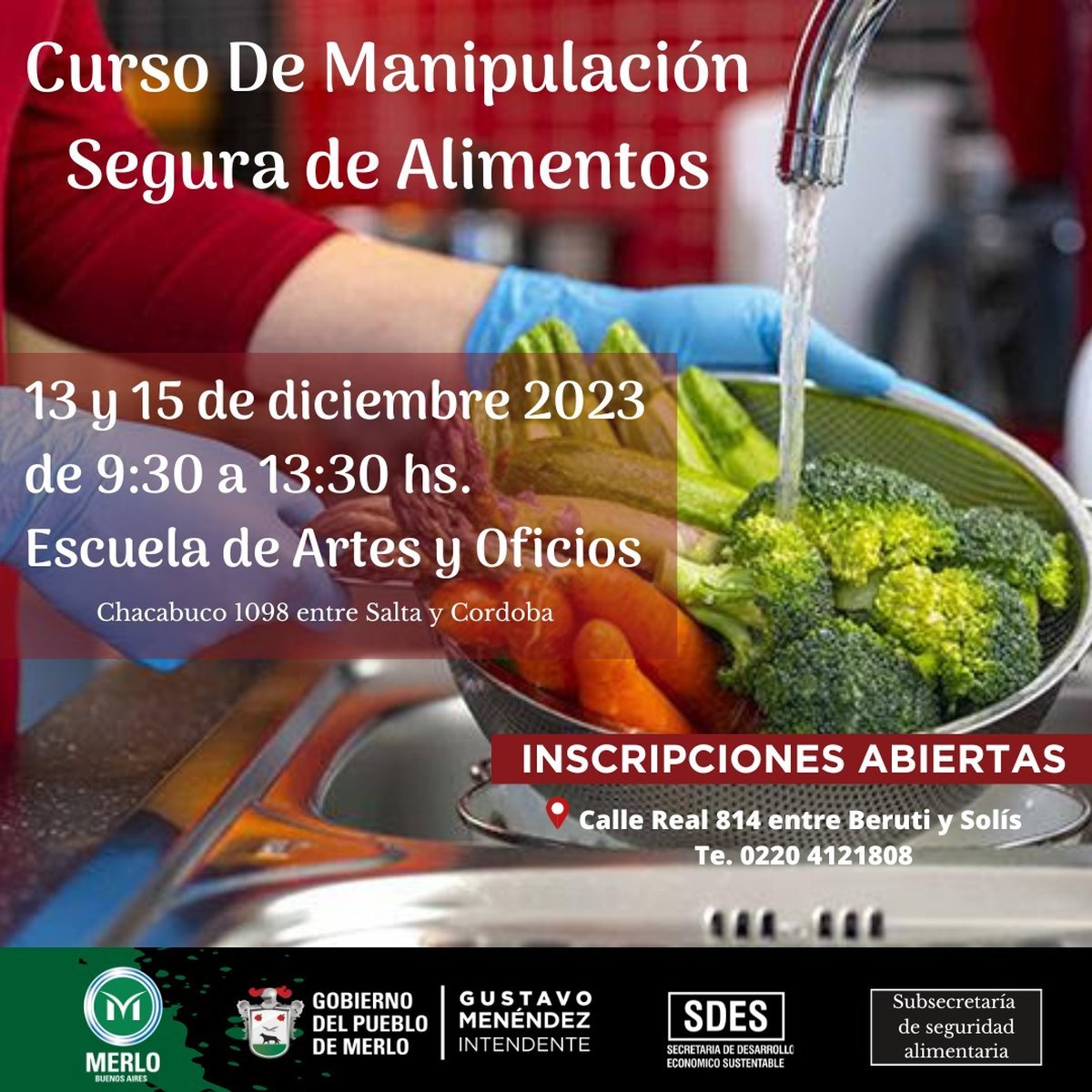 Merlo brindar&aacute; un curso de Manipulaci&oacute;n Segura de Alimentos.