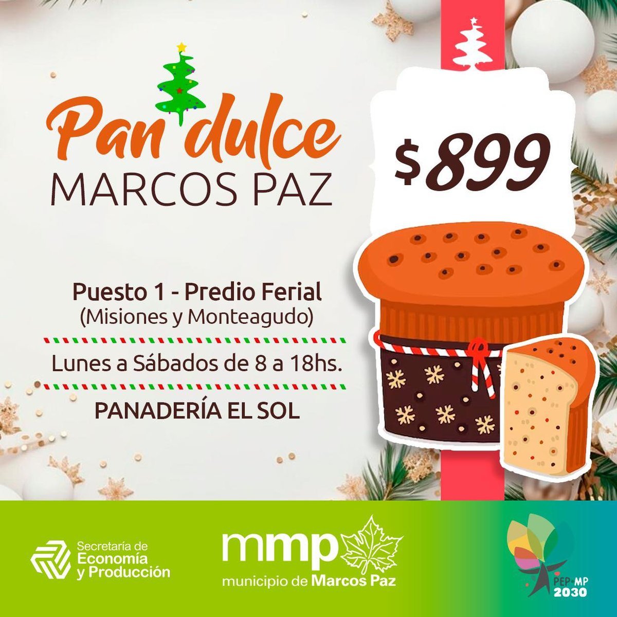Marcos Paz vender&aacute; pan dulce a un precio accesible.