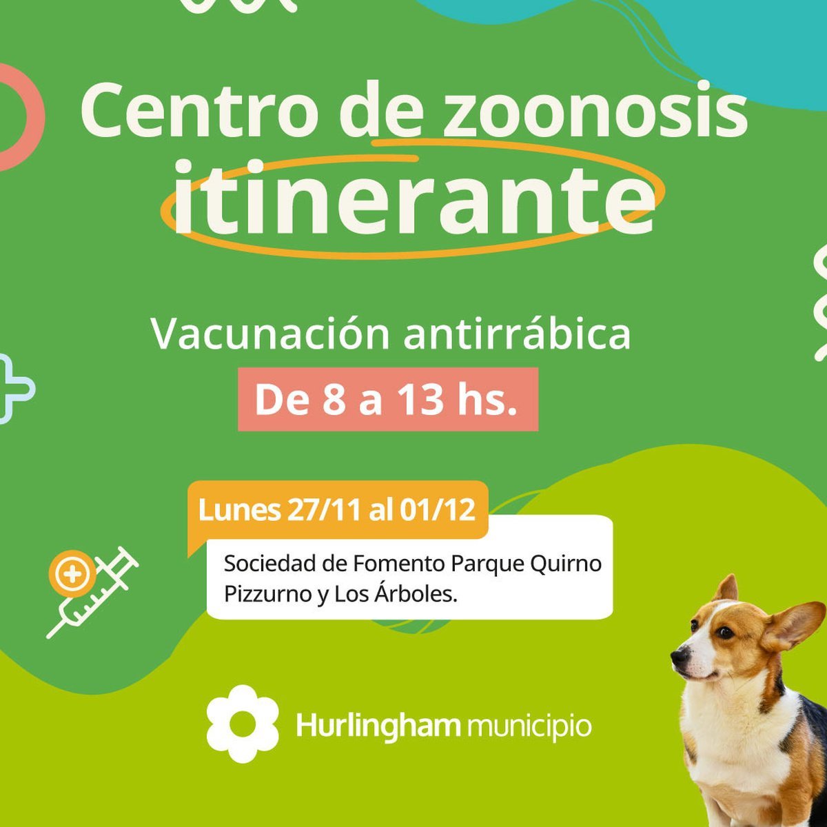 Hurlingham: habr&aacute; vacunaci&oacute;n antirr&aacute;bica en el zoonosis itinerante.