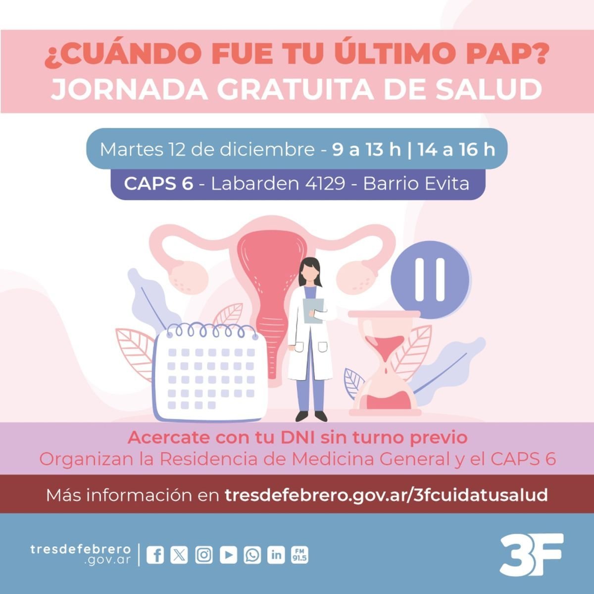 Jornada ginecol&oacute;gica gratuita en Tres de Febrero.