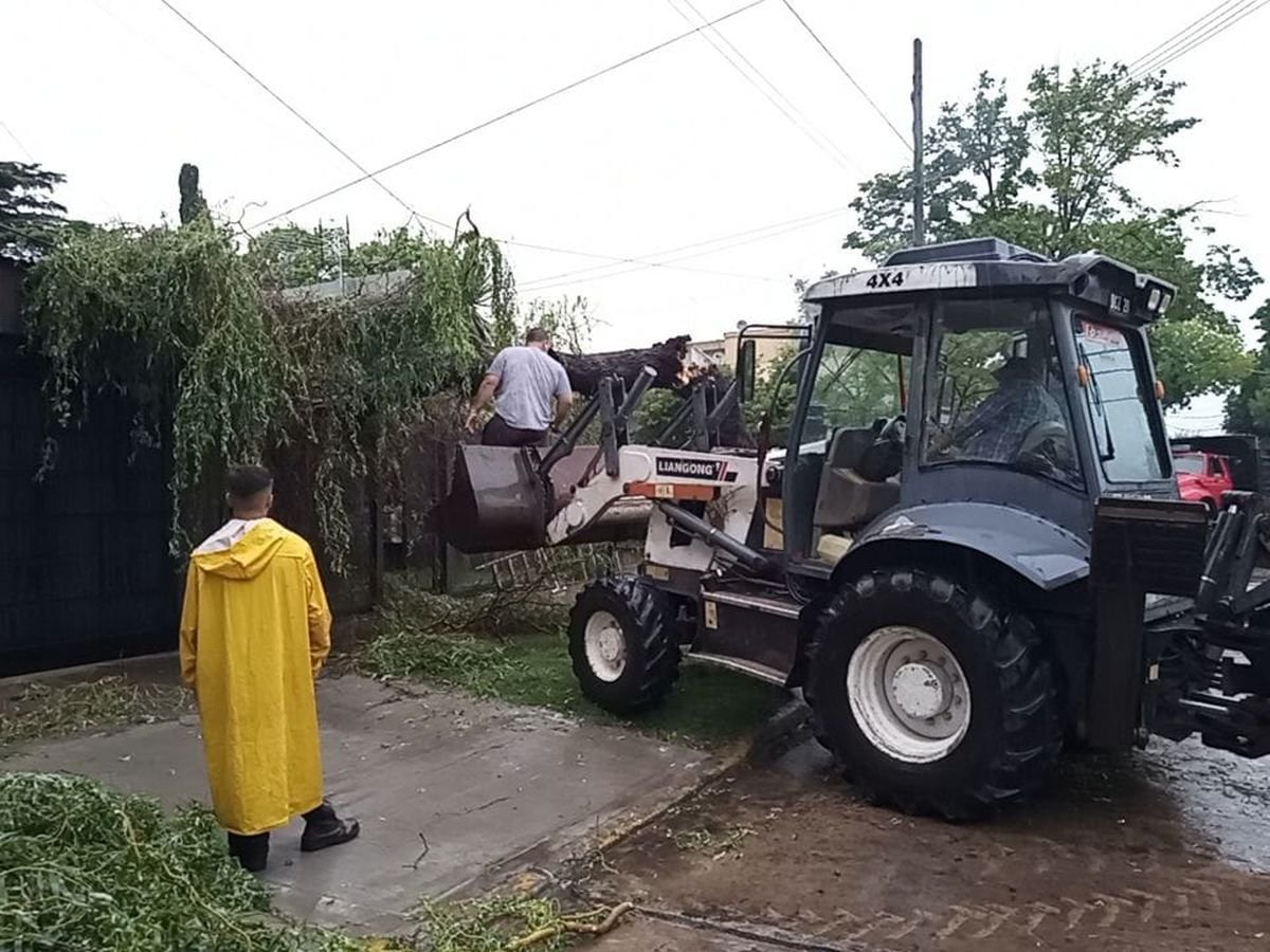 Merlo: asistencia tras el fuerte temporal.