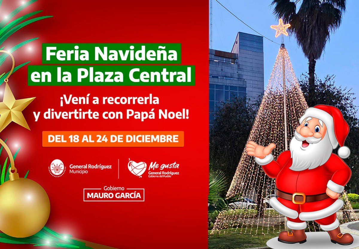 Navidad: Pap&aacute; Noel visitar&aacute; General Rodr&iacute;guez y habr&aacute; feria.