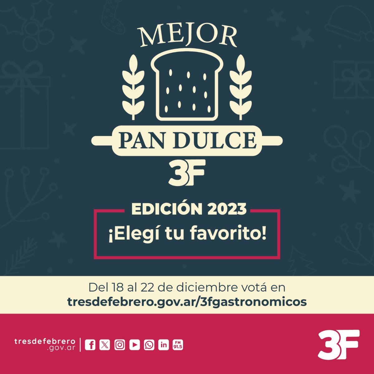 Tres de Febrero invita a elegir el mejor pan dulce y participar de sorteos.