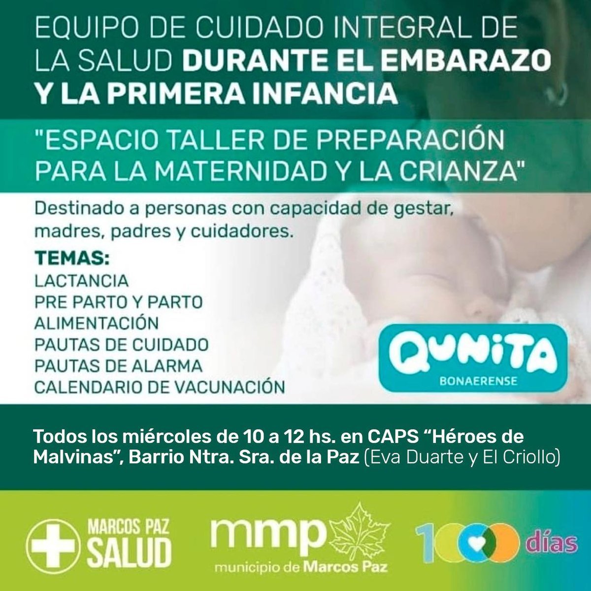 Marcos Paz brindar&aacute; un taller de preparaci&oacute;n de maternidad.