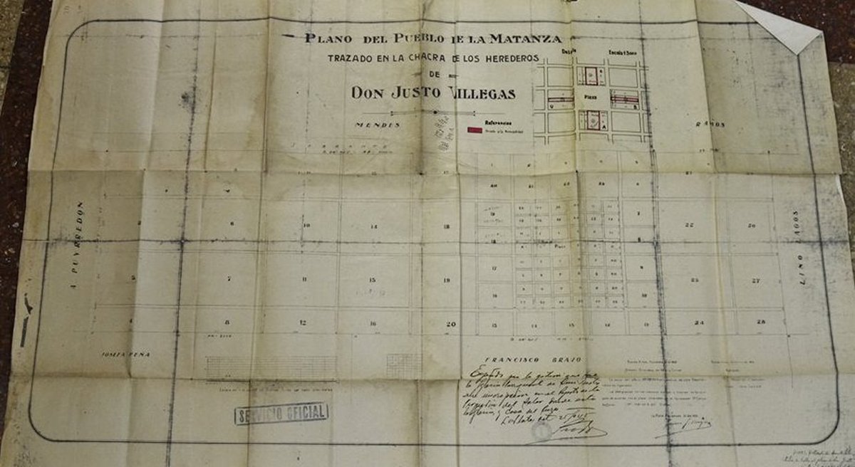 El primer mapa de San Justo.