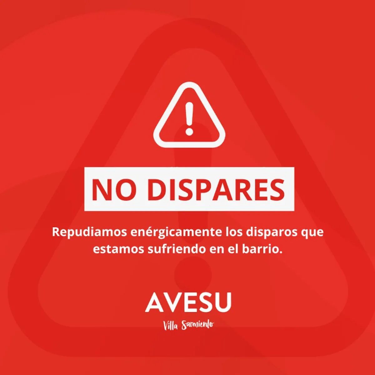 El flyer de la AVESU de Villa Sarmiento.