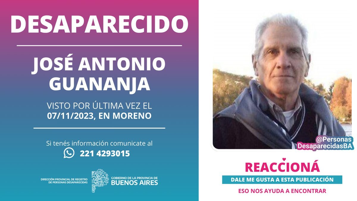 Moreno: intensa b&uacute;squeda de un hombre de 74 a&ntilde;os.