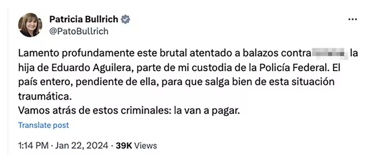Conurbano Atacan a balazos a la hija de custodio de Bullrich