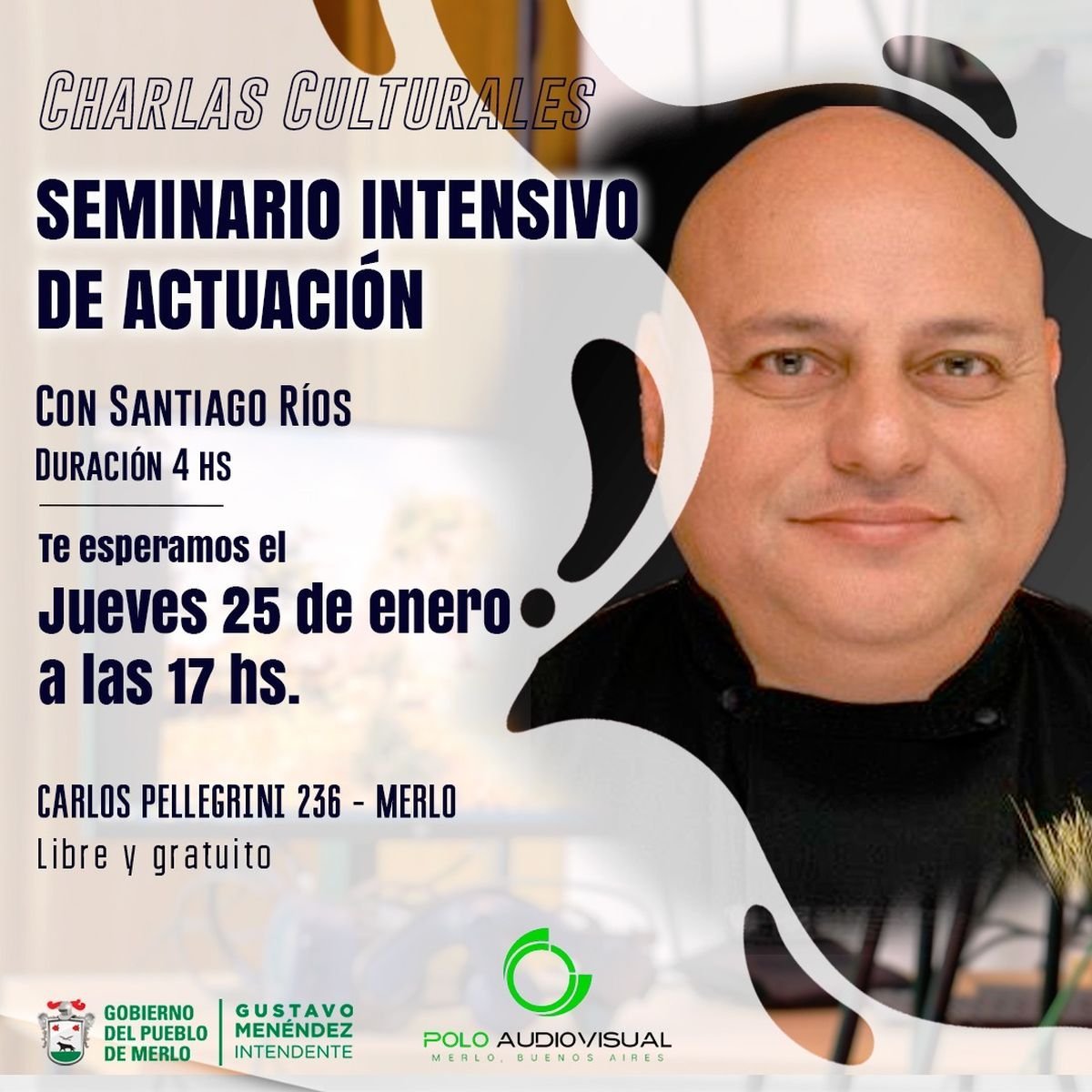 Merlo: cl&iacute;nica de actuaci&oacute;n con Santiago R&iacute;os gratuita.