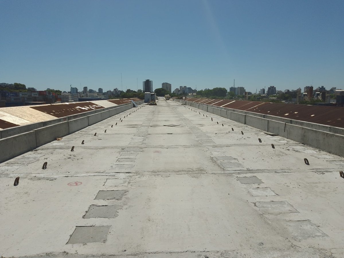 La parte superior del futuro viaducto del Belgrano Sur.