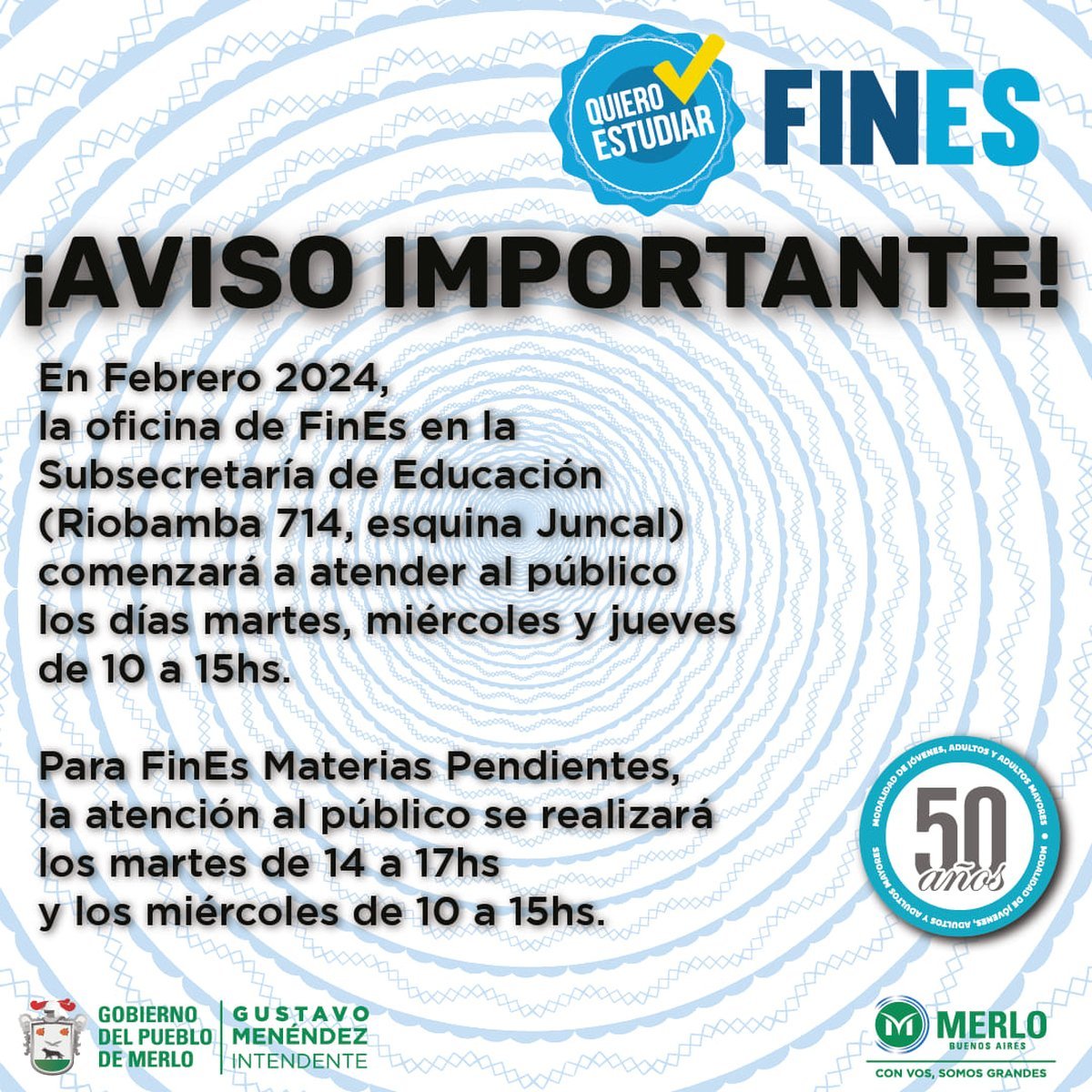 Merlo reabri&oacute; la inscripci&oacute;n para el Plan FinES 2024.