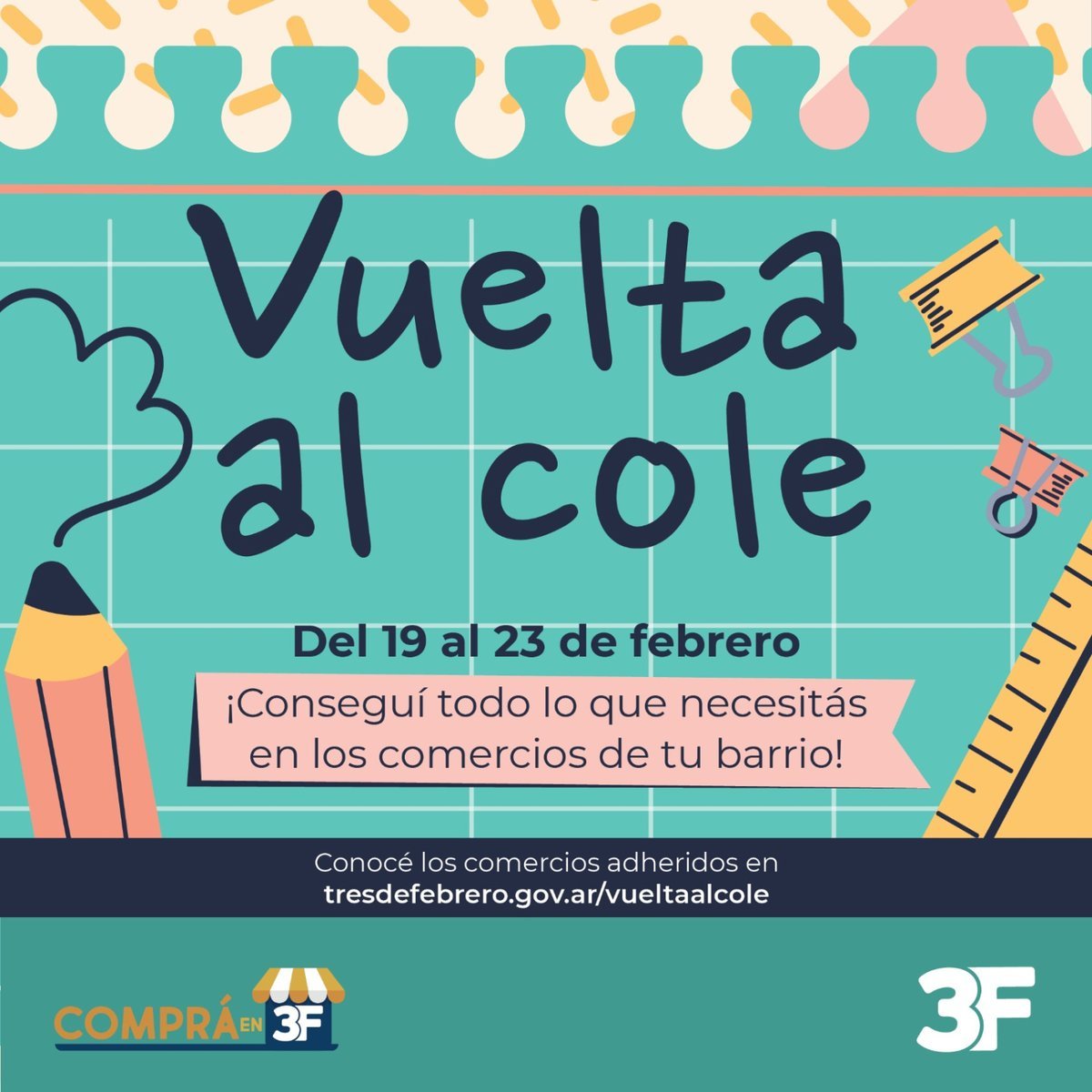 Varios comercios de Tres de Febrero realizar&aacute;n descuentos en &uacute;tiles escolares.