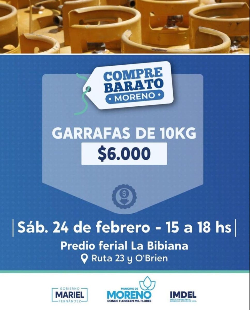 Moreno ofrecer&aacute; garrafas a un valor promocional.