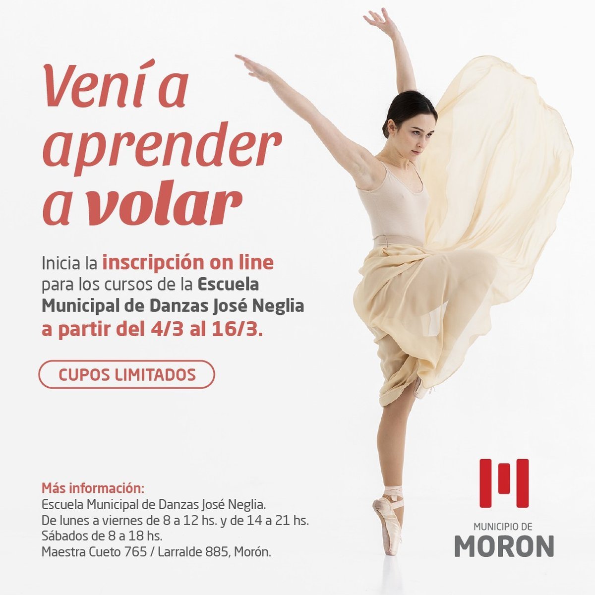 La Escuela Municipal de Danzas de Mor&oacute;n abre la inscripci&oacute;n.