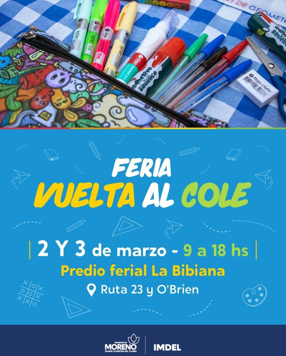 Moreno: vender&aacute;n &uacute;tiles escolares a precios bajos este fin de semana.