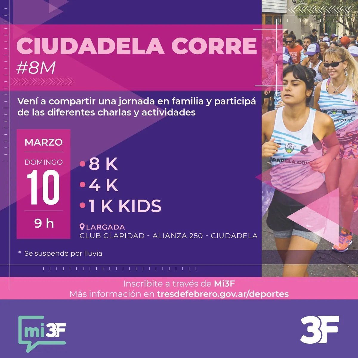8M: nueva edici&oacute;n de Ciudadela corre.
