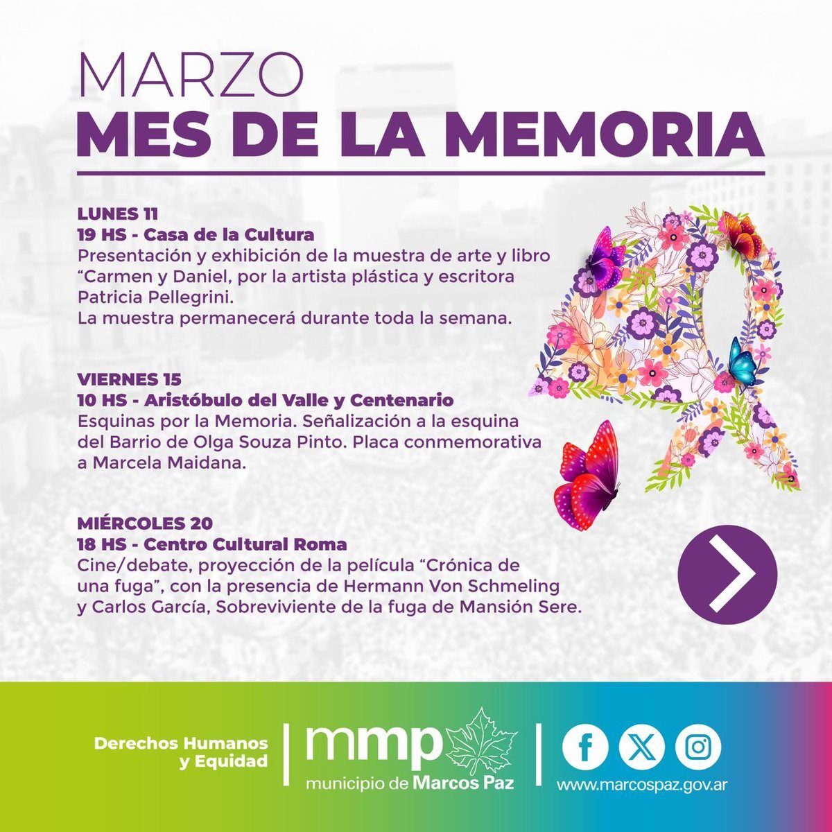 Las actividades culturales de Marcos Paz por la Memoria | Viví el Oeste ...
