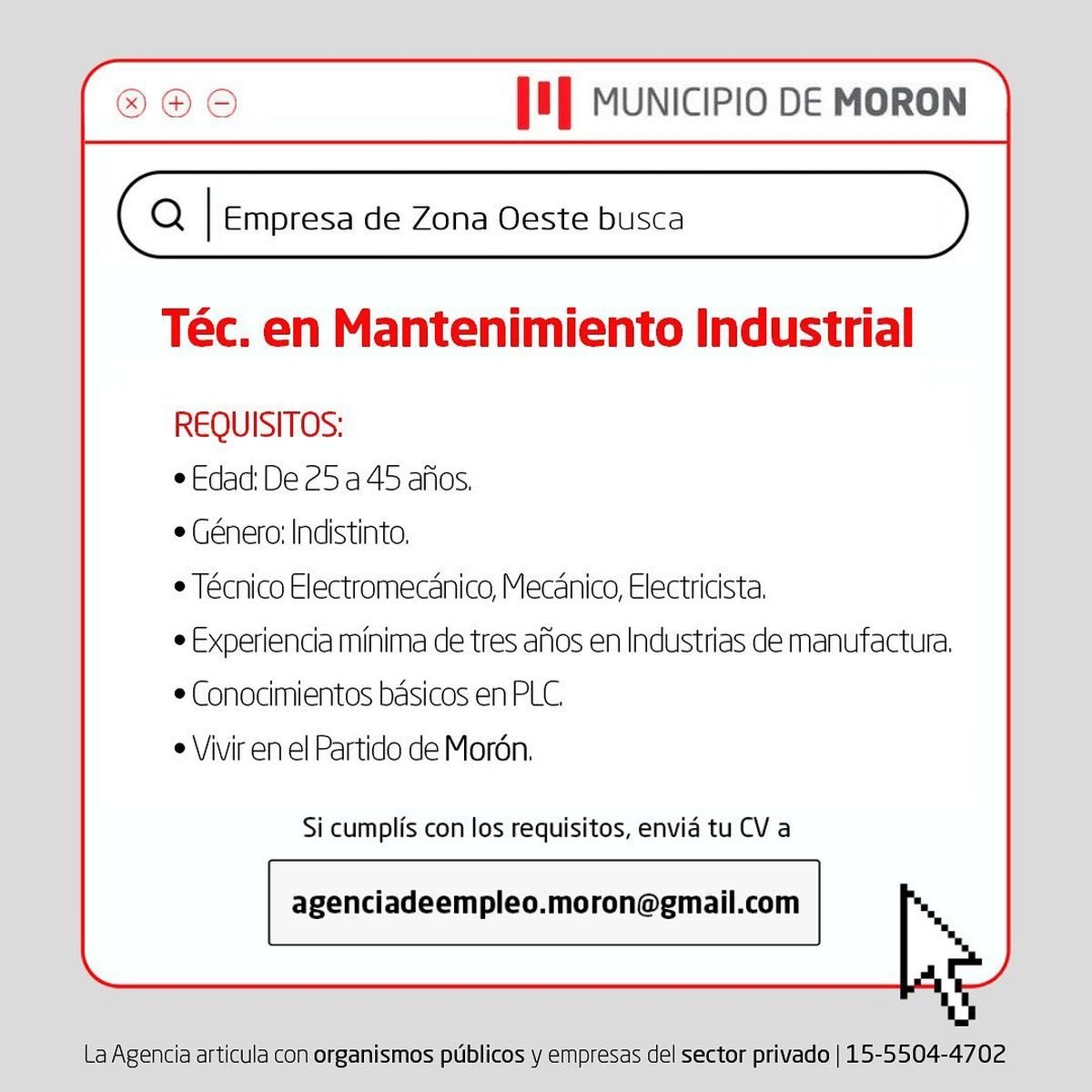 B&uacute;squedas laborales en Mor&oacute;n.
