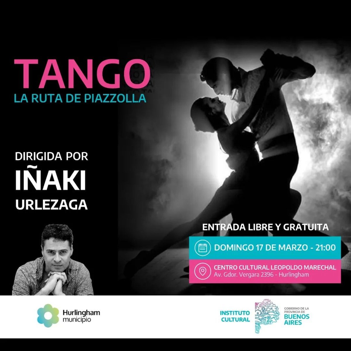 El flyer oficial del show en Villa Tesei.