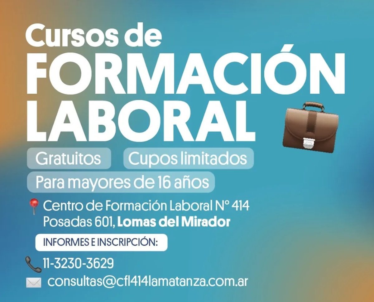 Nuevos cursos de formaci&oacute;n laboral en La Matanza.