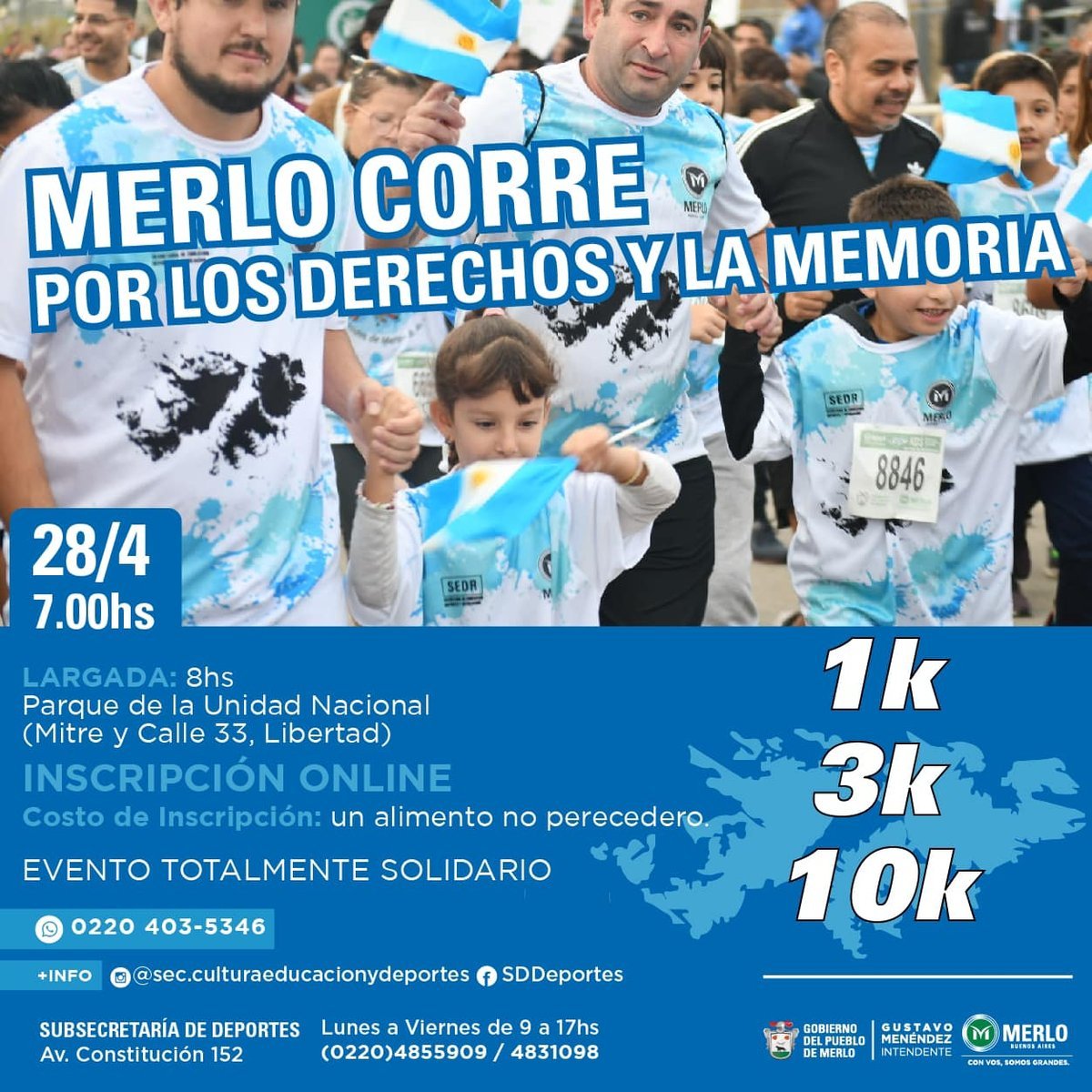 Merlo Corre por los derechos y la memoria.