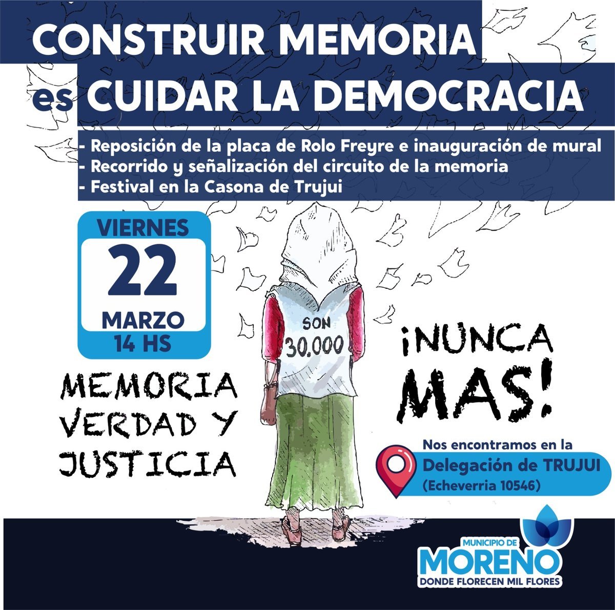 Moreno realizar&aacute; una serie de actividades en el marco del D&iacute;a de la Memoria.