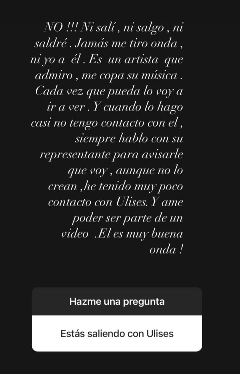 Sabrina Rojas blanque&oacute; en redes sociales su relaci&oacute;n con Ulises Bueno