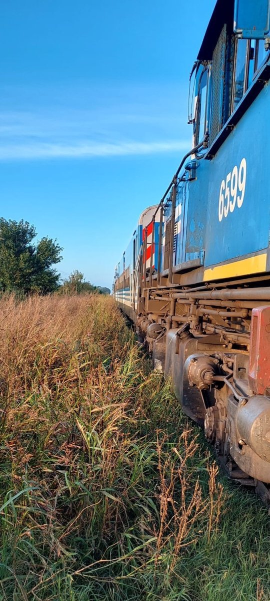 El convoy del Tren Sarmiento que descarril&oacute;.
