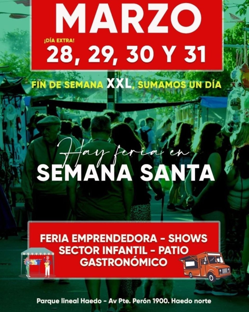 La Feria Lineal gastron&oacute;mica y cultural de Haedo anunci&oacute; su nueva fecha.