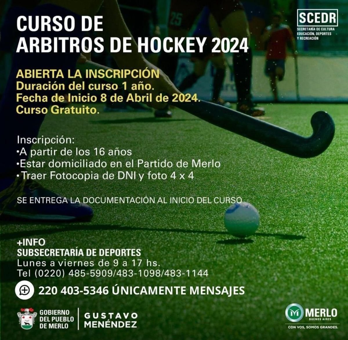 Curso de &aacute;rbitros de hockey en Merlo