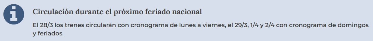 La aclaraci&oacute;n sobre el servicio del Tren San Mart&iacute;n este finde XXL.