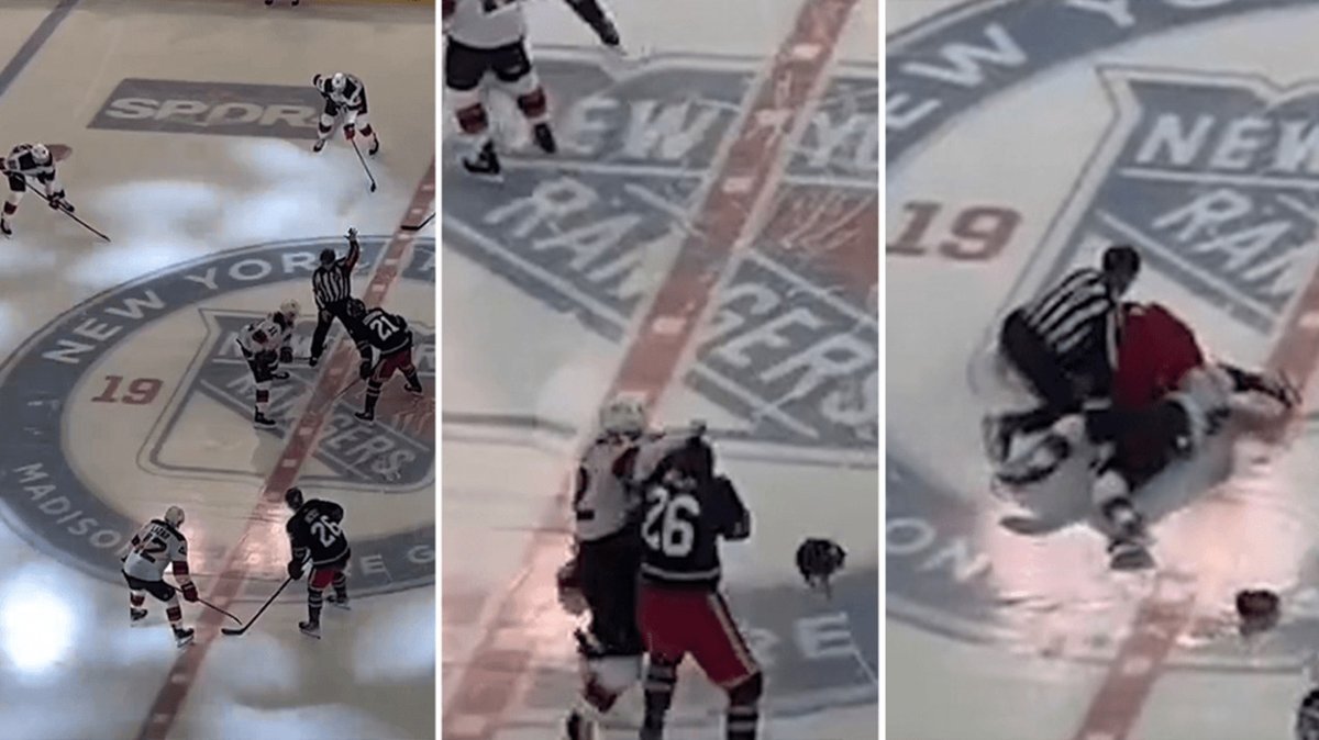 Viral pelea en NHL. Foto: captura.