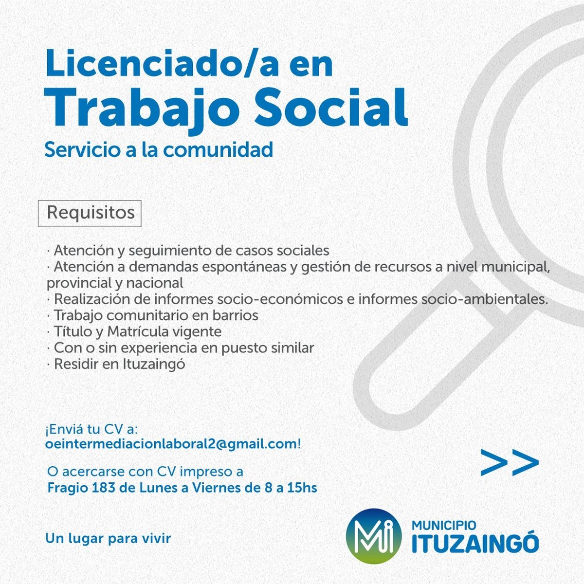 Nuevas b&uacute;squedas laborales en Ituzaing&oacute;.