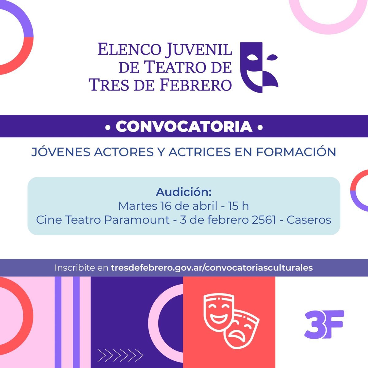 Tres de Febrero abri&oacute; una convocatoria a j&oacute;venes actores.