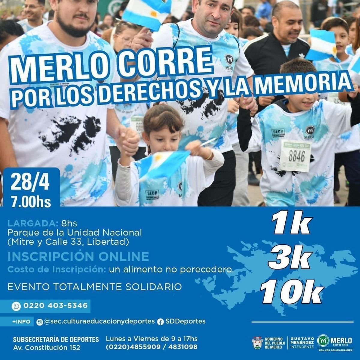 Carrera por los Derechos y la Memoria en Merlo.