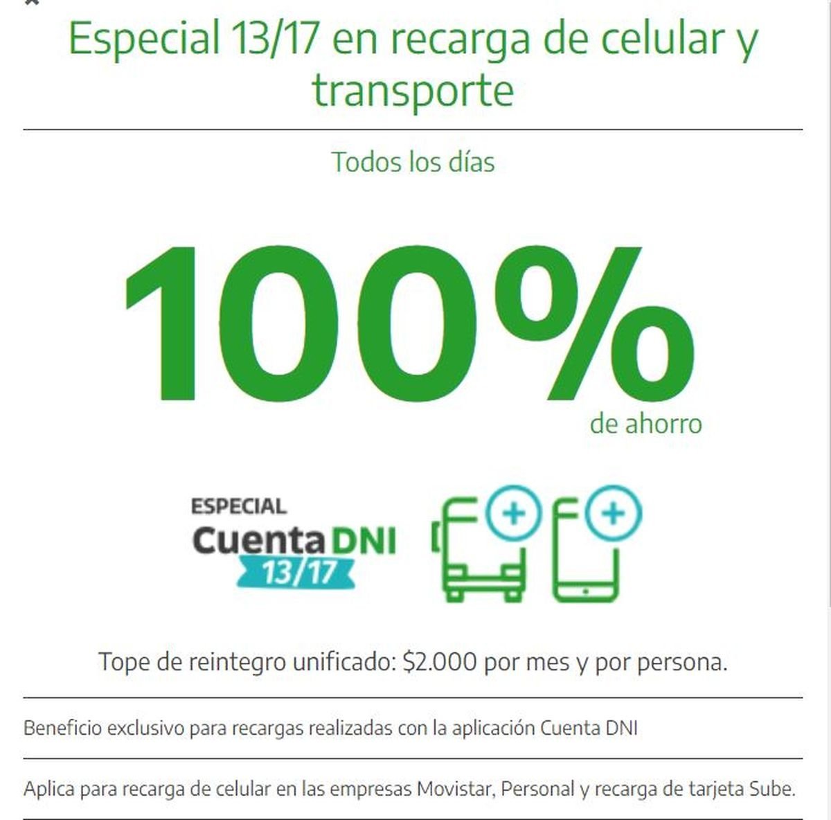 Qui&eacute;nes podr&aacute;n abonar el transporte con la Cuenta DNI y obtener un 100% de reintegro en abril.
