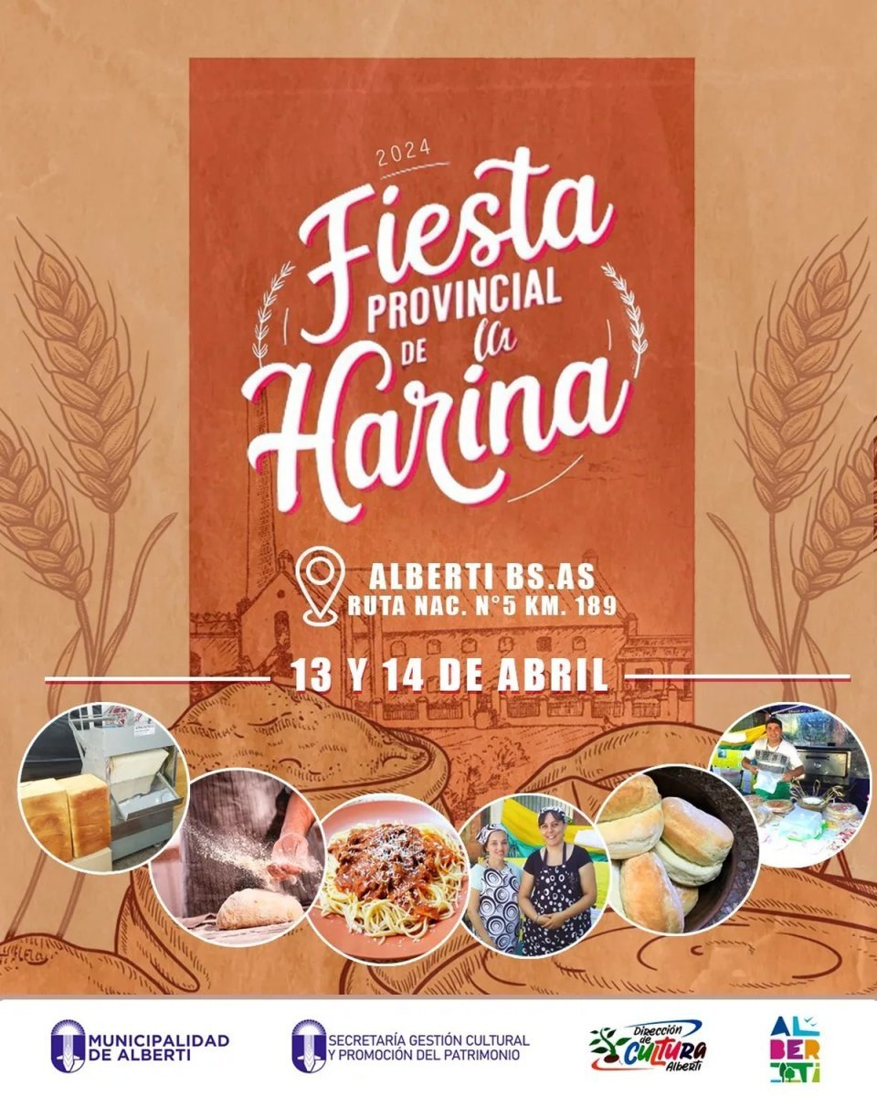 Facturas, pan, pizza y m&aacute;s productos artesanales en la 10&deg; Fiesta Provincial de la Harina con entrada gratuita.