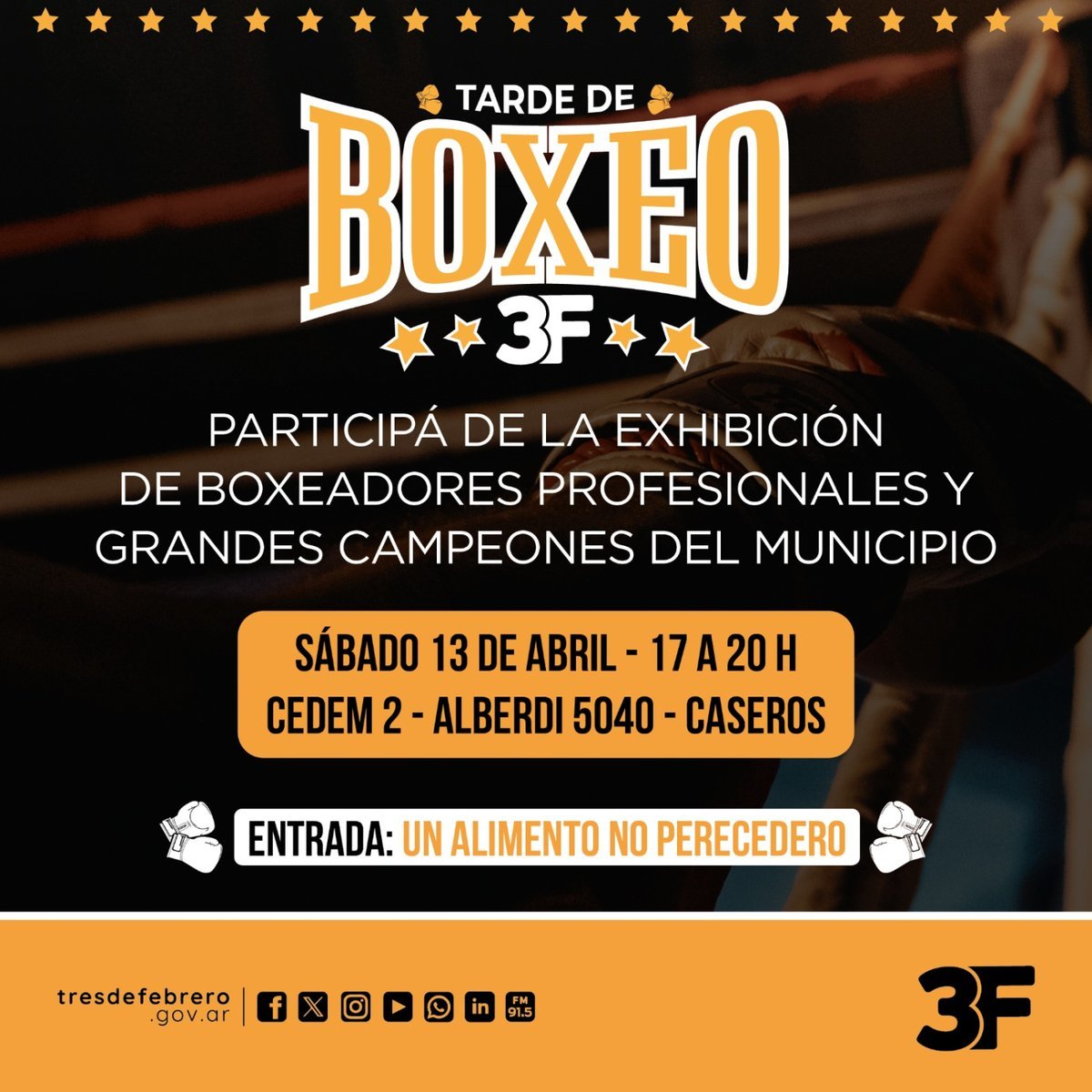 Tres de Febrero realizar&aacute; un megaevento de boxeo solidario con grandes campeones del mundo.