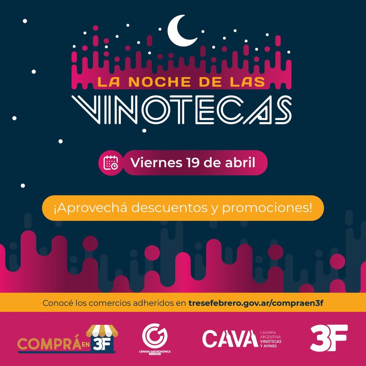 Se viene la Noche de las Vinotecas en Tres de Febrero.