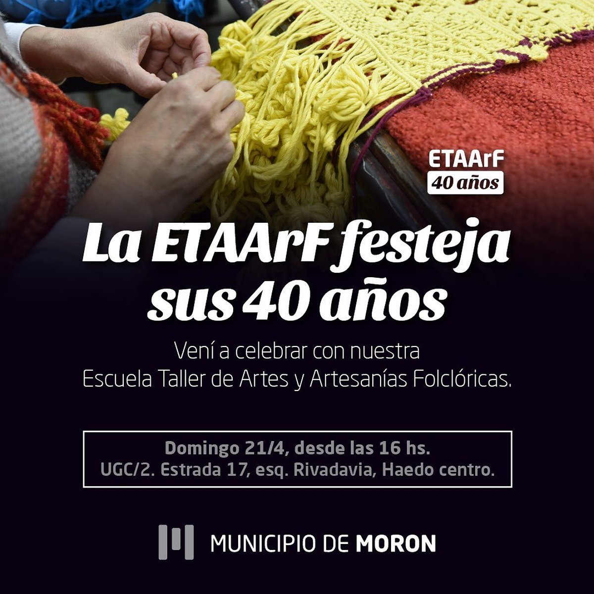 La Escuela Taller de Artes y Artesan&iacute;as Folcl&oacute;ricas de Mor&oacute;n celebra sus 40 a&ntilde;os con un mont&oacute;n de propuestas.