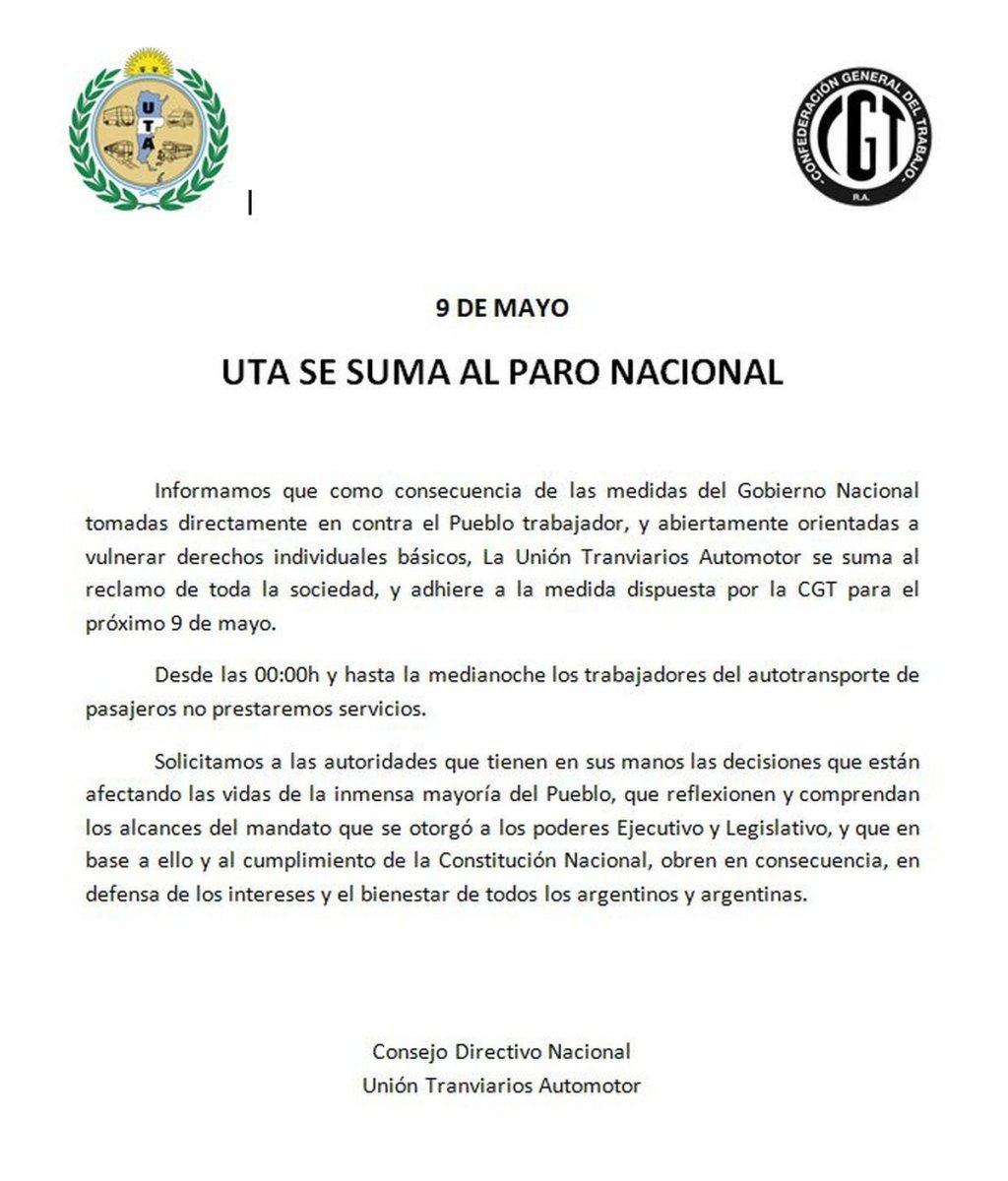 Colectivos, trenes y subtes se suman al paro general: c&oacute;mo funcionar&aacute;n los servicios.