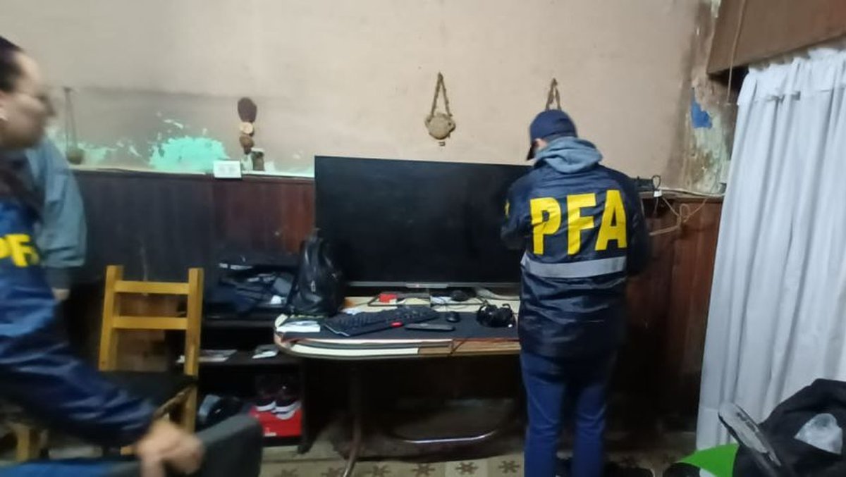 El allanamiento realizado en Mor&oacute;n.