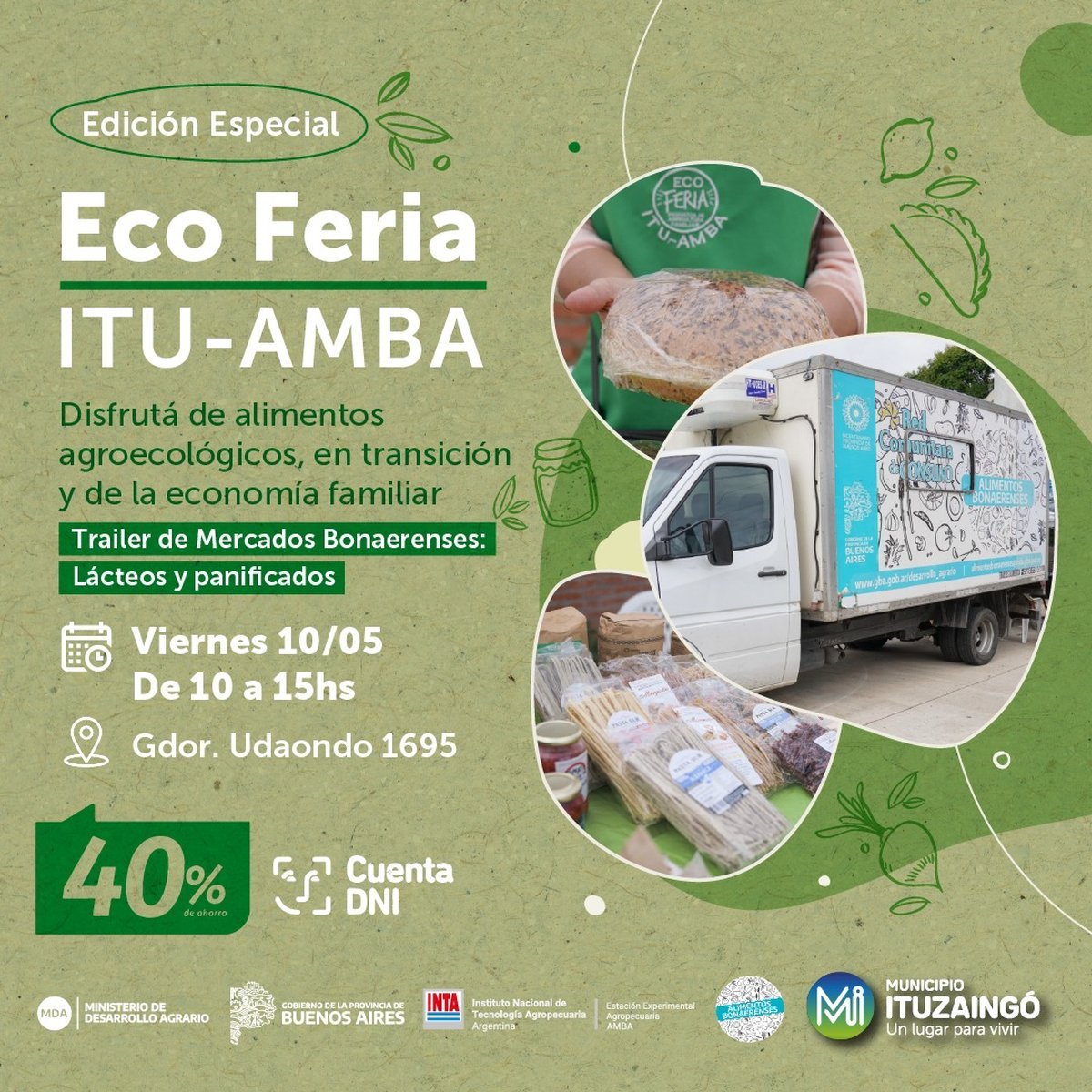 La "Eco Feria Itu AMBA" y los Mercados Bonaerenses en Ituzaing&oacute; con varios productos a precios bajos.