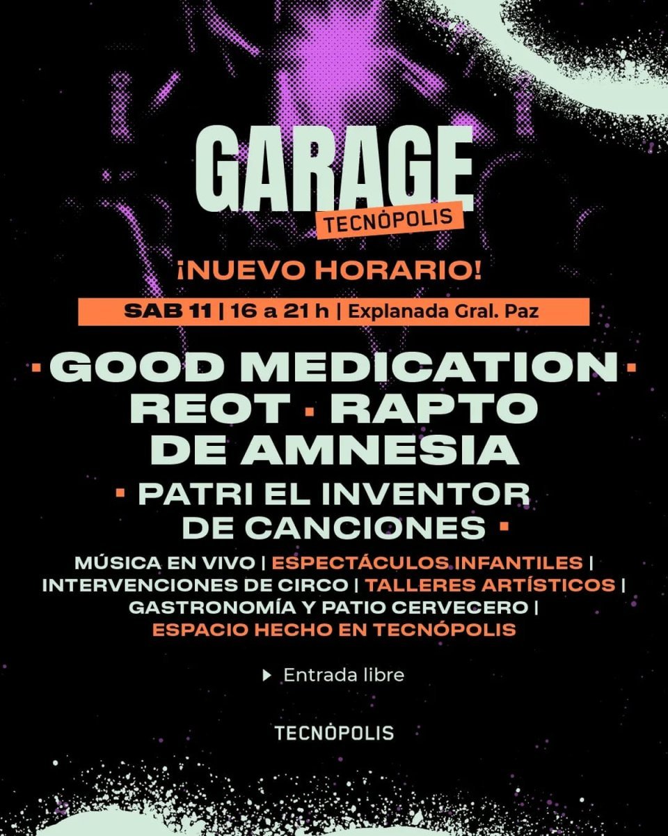 Los shows que llegan este fin de semana a Tecn&oacute;polis con entrada libre y gratuita.