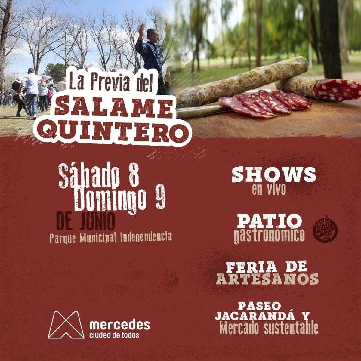 Llega la Pre Fiesta del Salame Quintero a Mercedes: patio gastron&oacute;mico, shows y m&aacute;s.